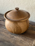 Rustic Speckled Stoneware Crock with Lid